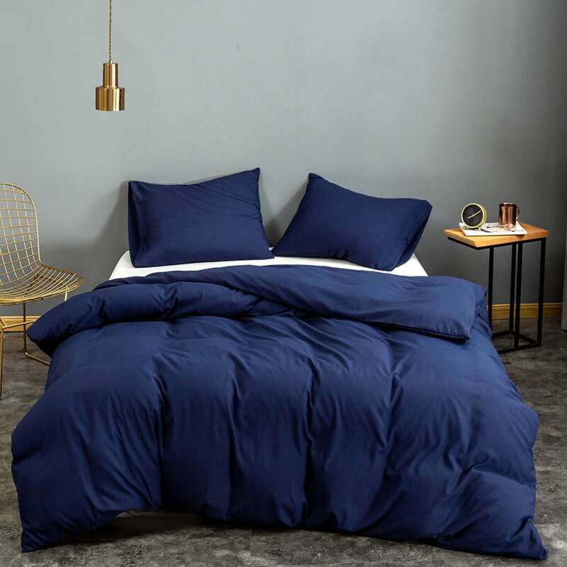 

Solid Color Bedding Set Without Filler, Blue
