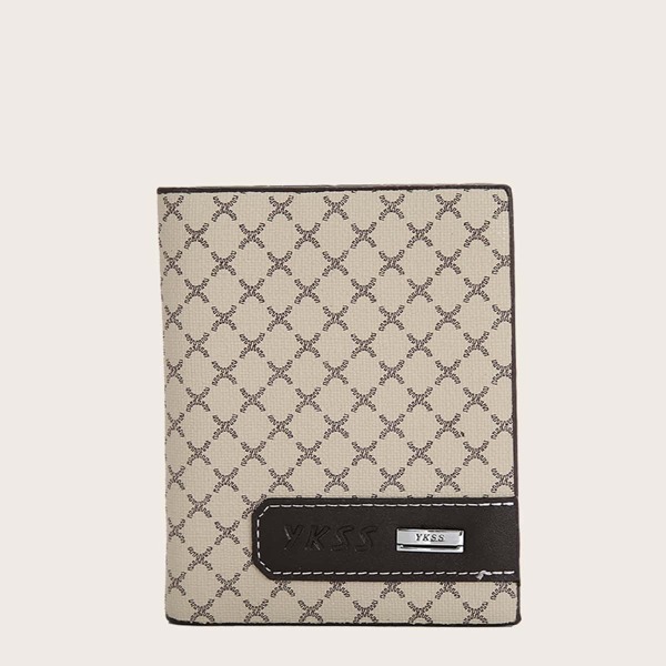 

Men Letter Graphic Purse With Card Holder, Beige