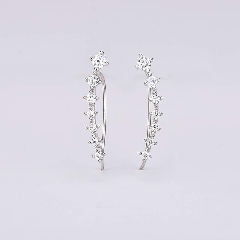 

Rhinestone Stud Earrings, Silver