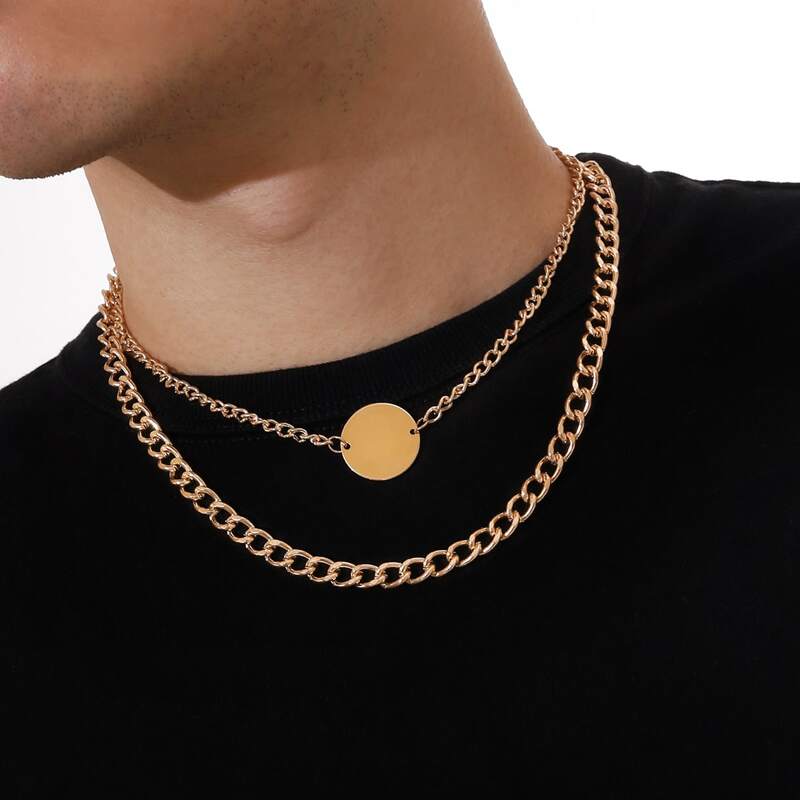 

Guys Coin Chain Necklace, Gold