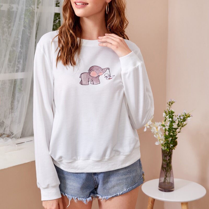 

Cartoon Graphic Sweatshirt, White