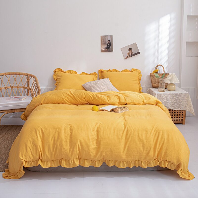 

Solid Color Bedding Set Without Filler, Yellow