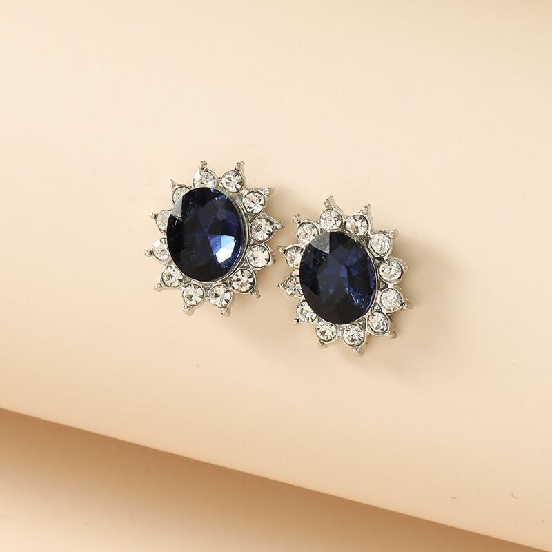 

Gemstone Decor Drop Earrings, Blue