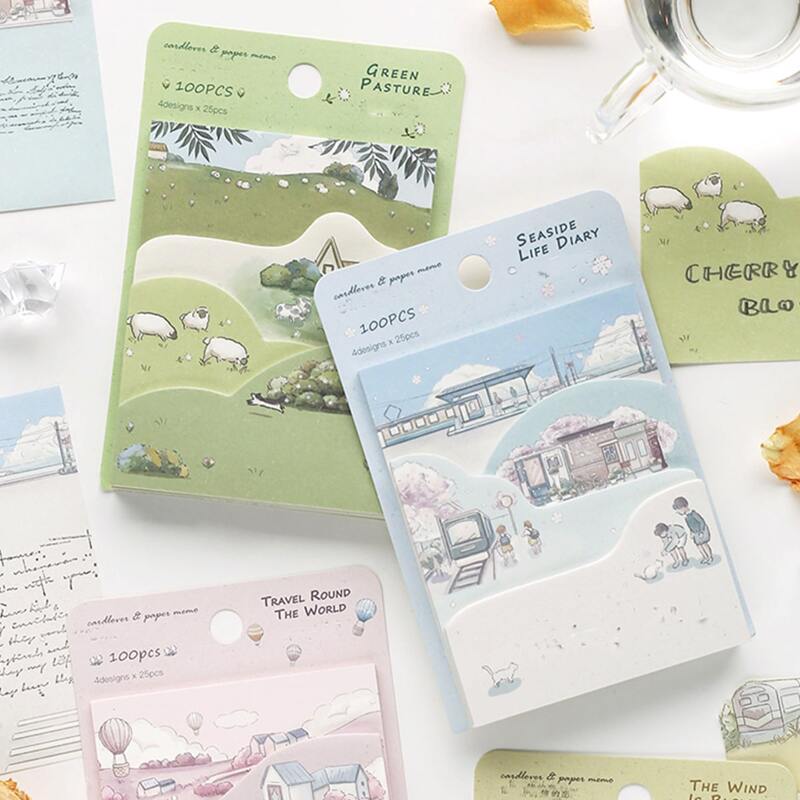 

1pack Scenery Pattern Random Memo Pad, Multicolor
