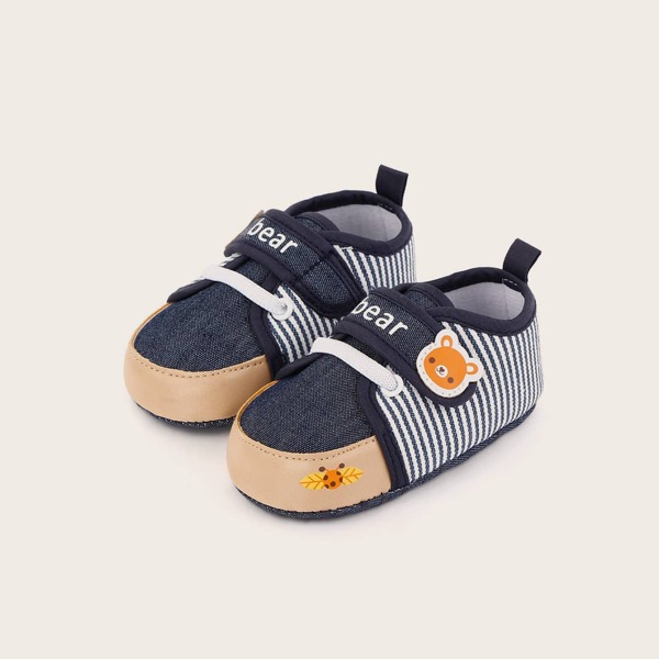 

Baby Boy Ladybug Print Striped Flats, Dusty blue