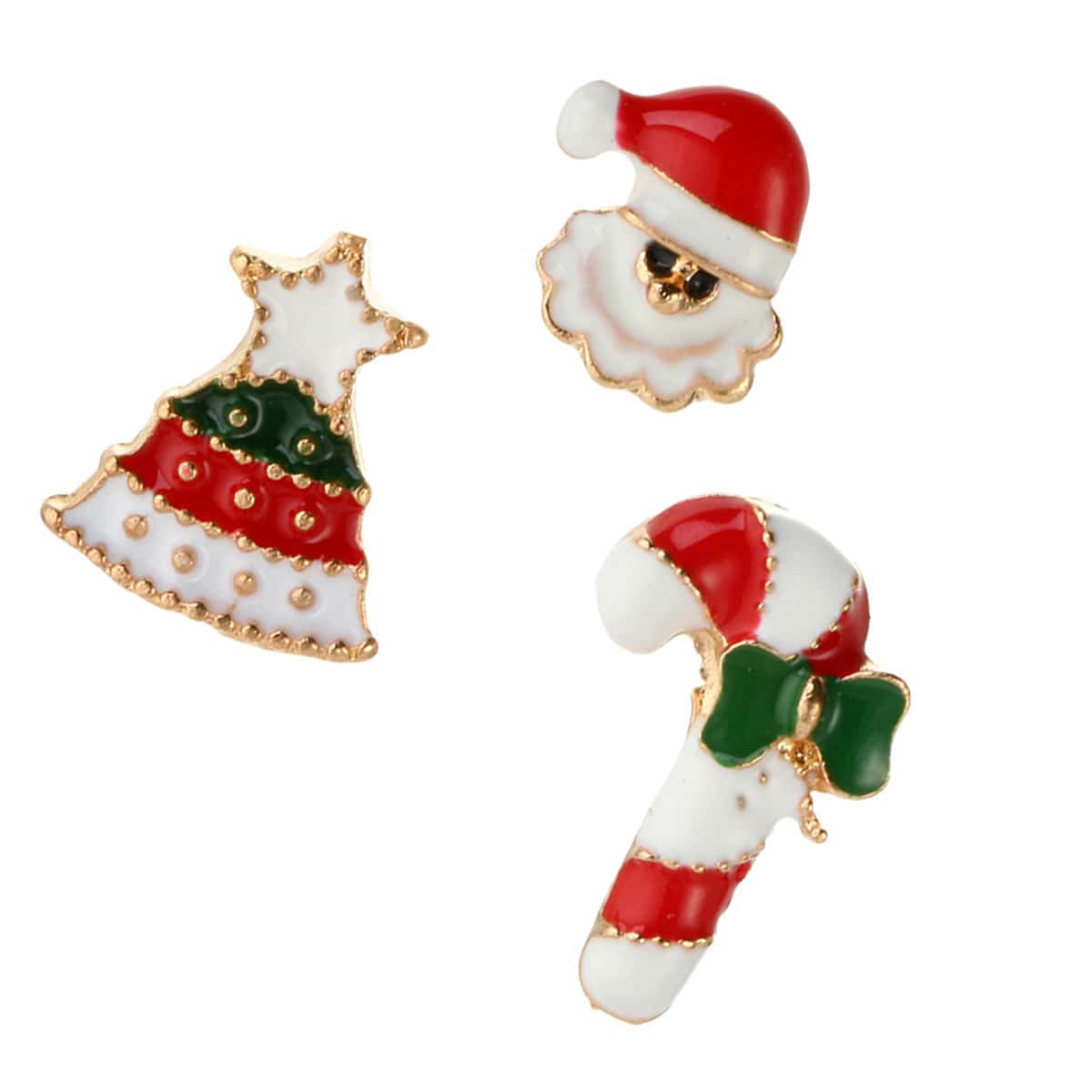 

3pcs Christmas Brooch, Multicolor