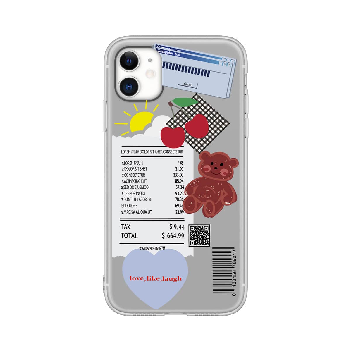

Cartoon Graphic Clear iPhone Case, Multicolor
