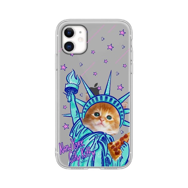 

Cat Pattern Clear iPhone Case, Multicolor