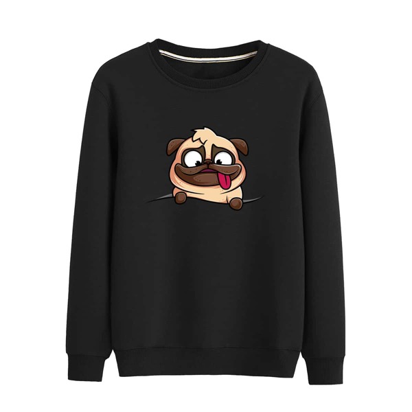 

Men Cartoon Graphic Crew Neck Sweatshirt, Black