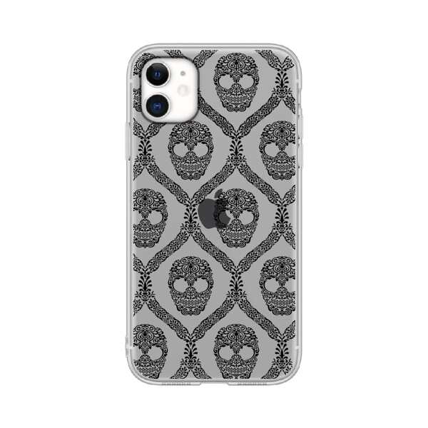 

Прозрачный чехол для iPhone с рисунком черепа, Чёрный