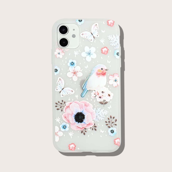 

Embossed Flower Pattern iPhone Case, Multicolor