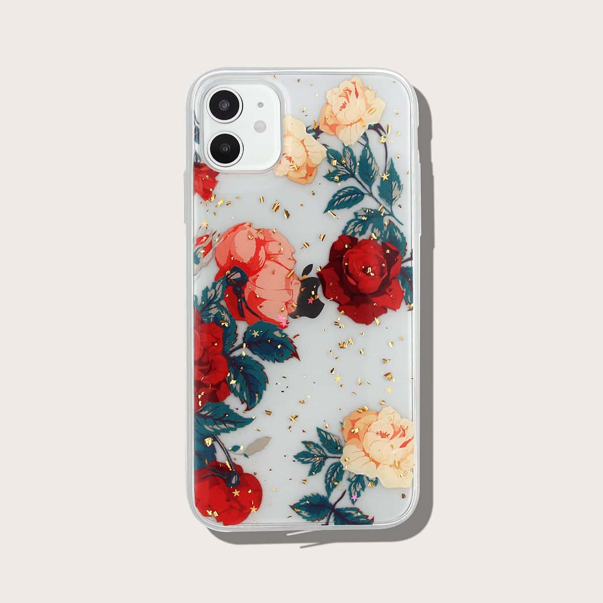 

Gold Foil Decor Flower Pattern iPhone Case, Multicolor