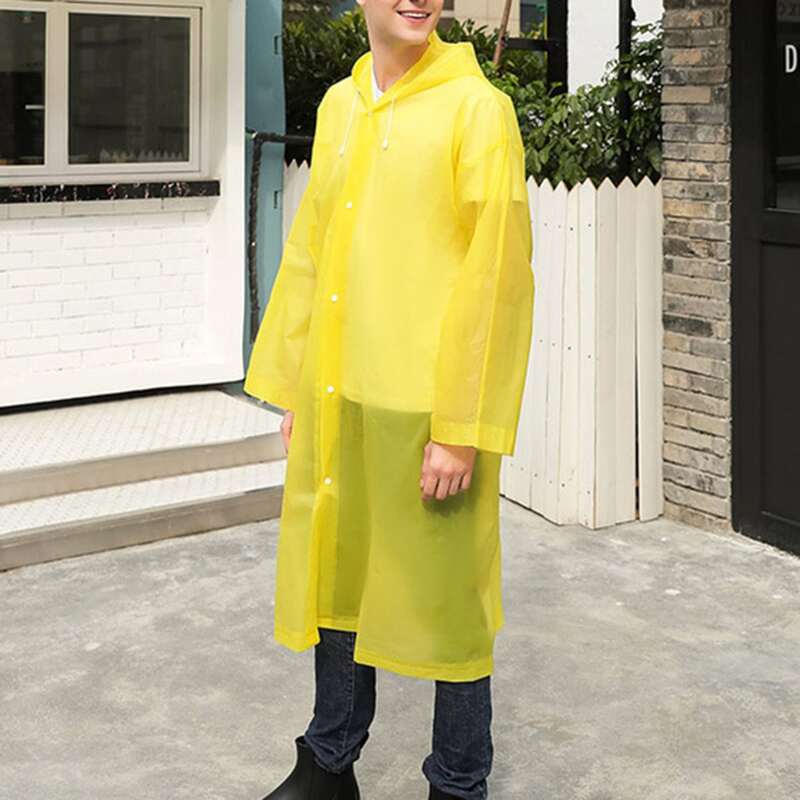 

Plain Hooded Raincoat, Yellow
