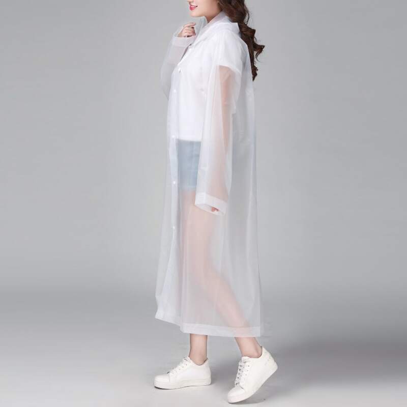 

Plain Hooded Raincoat, White