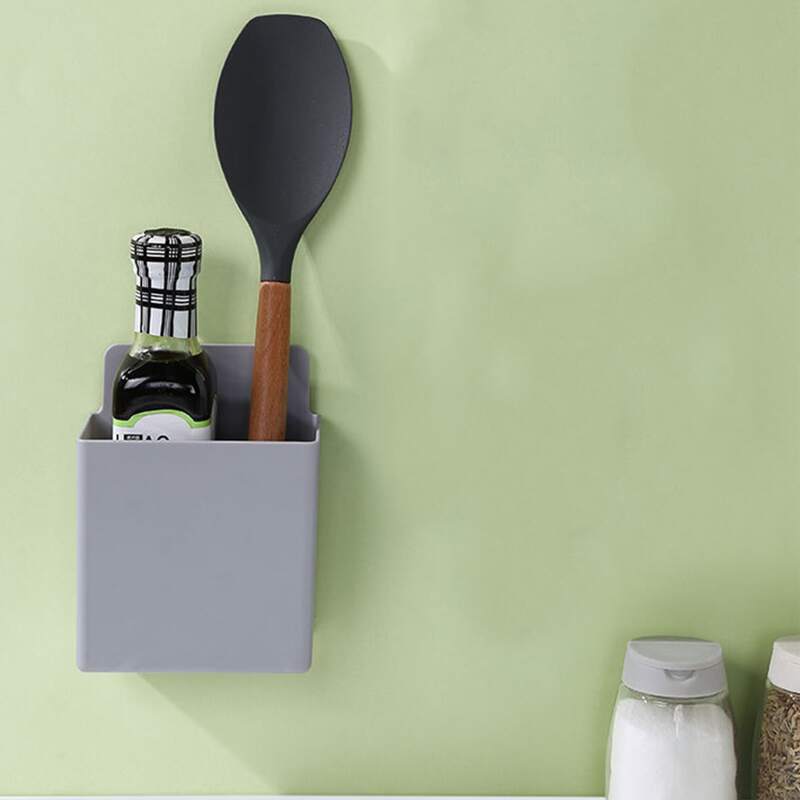 

1pc Multifunction Plastic Wall Storage Box, Grey