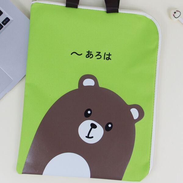 

Cartoon Graphic File Bag, Green