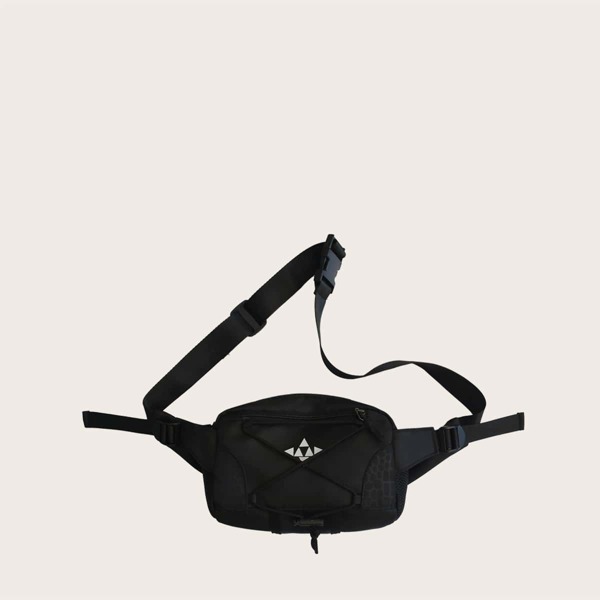 

Men Zip Front Fanny Pack, Black