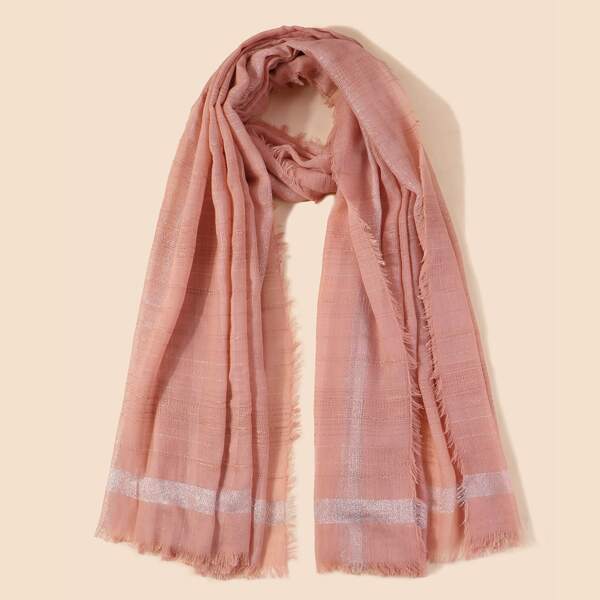 

Raw Hem Scarf, Pink