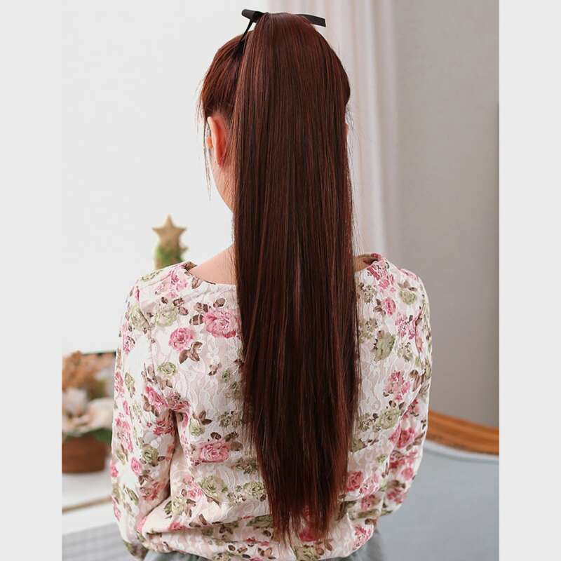 

Long Straight Ponytail Hair, Brown