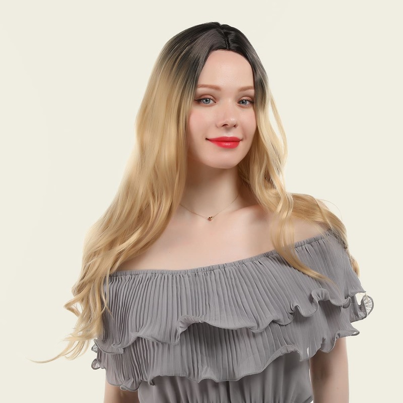 

Ombre Natural Long Curly Wig, Multicolor