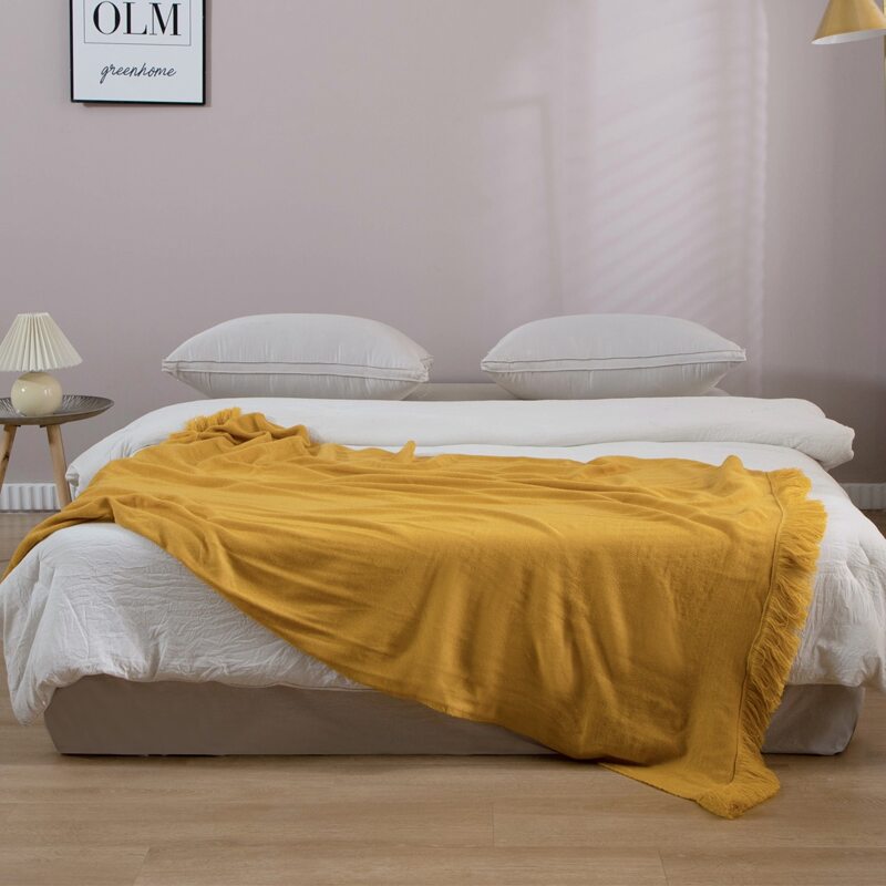 

1pc Solid Color Blanket, Yellow