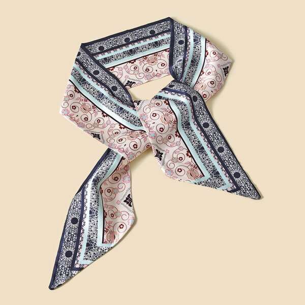 

Flower Print Twilly Scarf, Multicolor