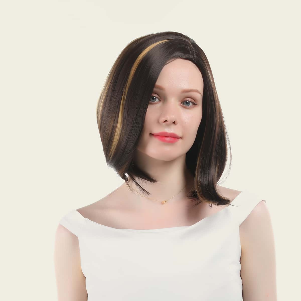 

Natural Short Curly Wig, Multicolor
