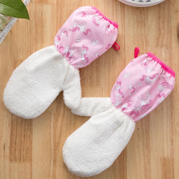 

1pair Unicorn Print Dishwashing Glove, Multicolor