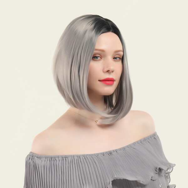 

Natural Short Bob Wig, Multicolor