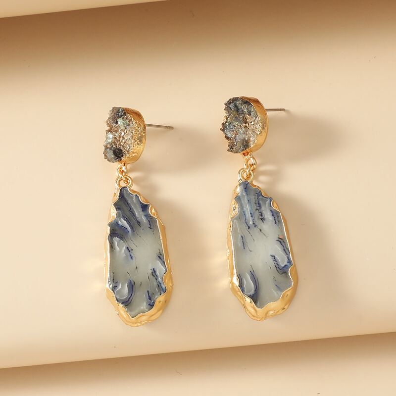 

Natural Stone Drop Earrings, Multicolor