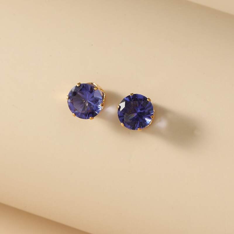 

Rhinestone Stud Earrings, Blue