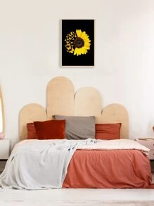 Sunflower Print Wall Painting Without Frame - Black - View 5