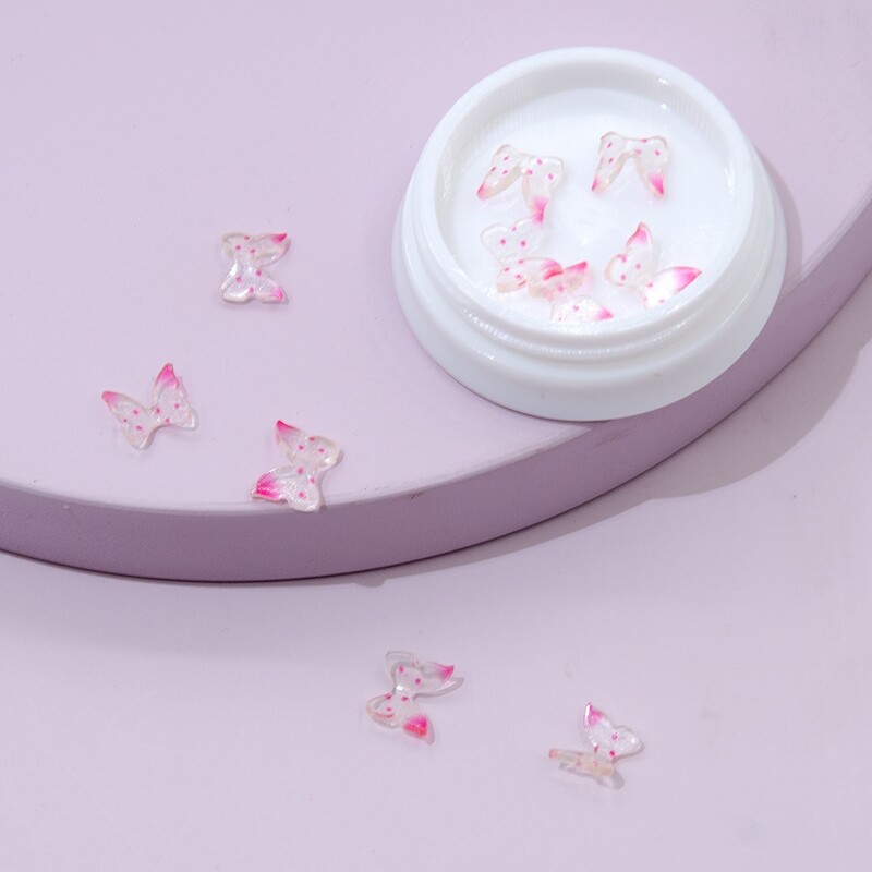 

10pcs Butterfly Nail Art Decoration, Pink