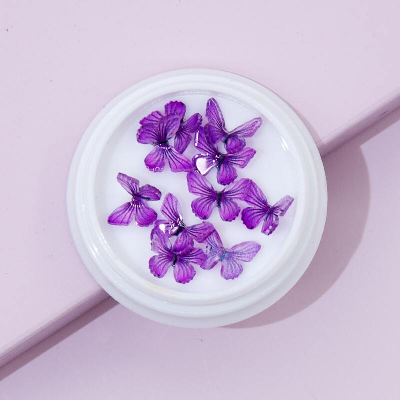 

10pcs Butterfly Nail Art Decoration, Purple