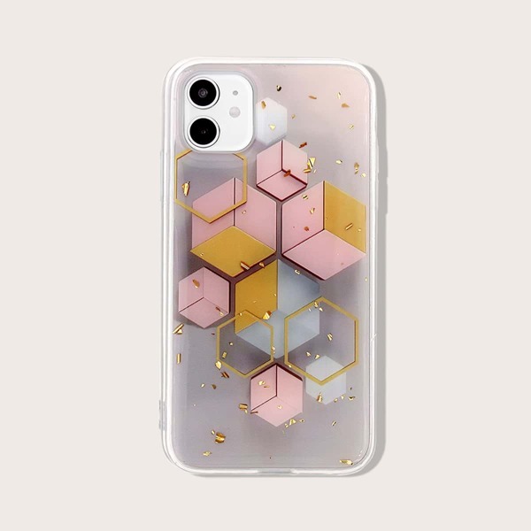 

Gold Foil Geometric Pattern iPhone Case, Multicolor