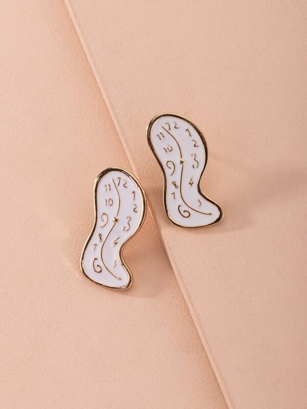 Clock Design Stud Earrings SHEIN USA