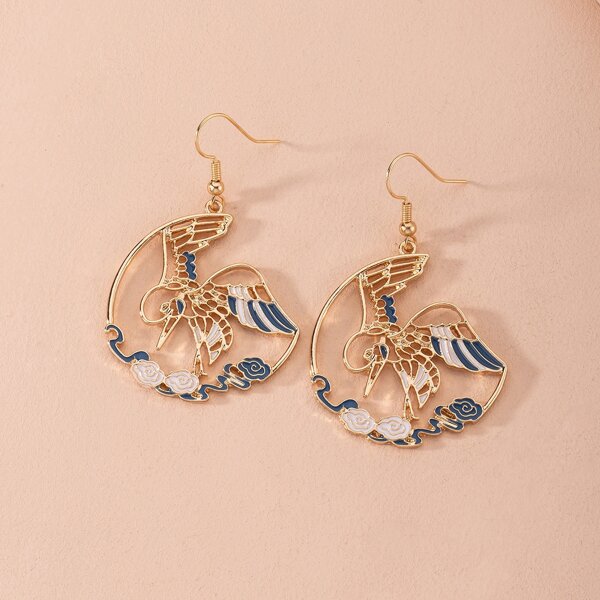 

Crane Decor Drop Earrings, Multicolor