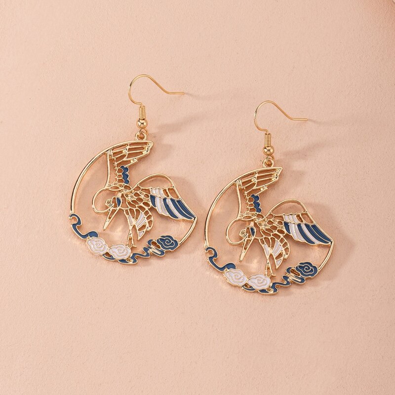 

Crane Decor Drop Earrings, Multicolor