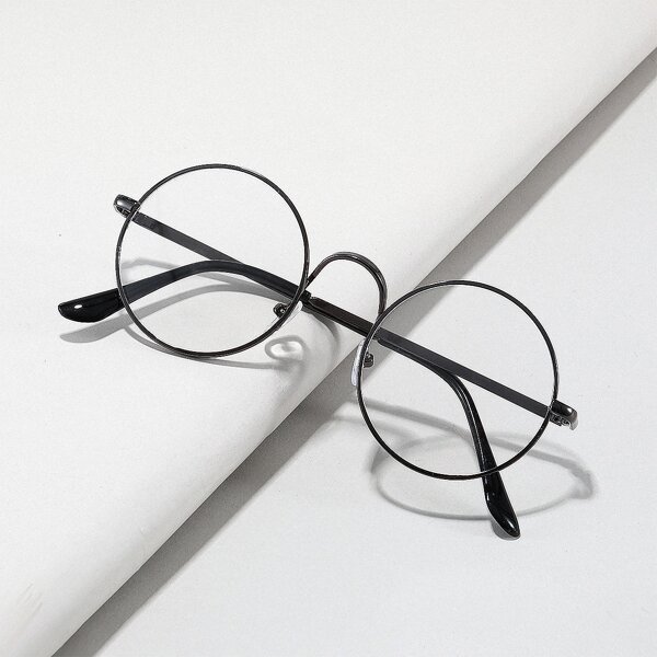 

Men Round Frame Glasses, Black