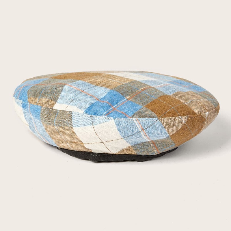 

Plaid Pattern Beret, Multicolor