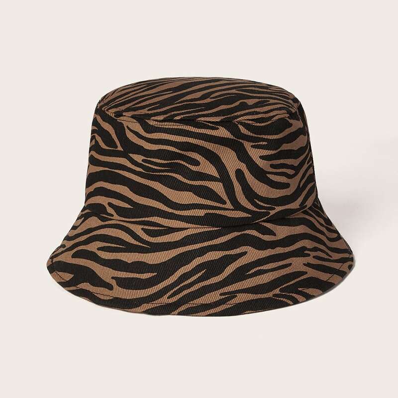 

Tiger Pattern Bucket Hat, Multicolor