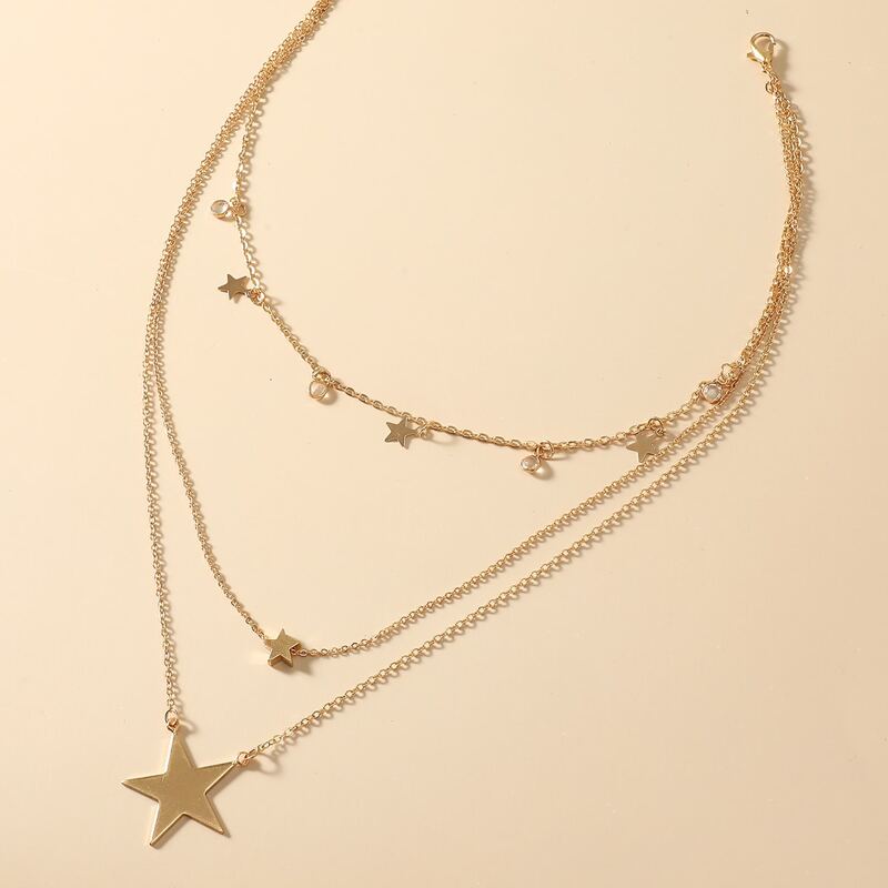 

Star Decor Layered Necklace, Gold