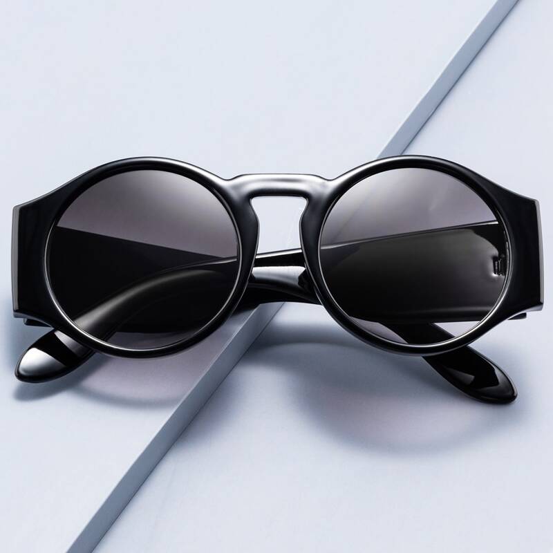 

Round Lens Sunglasses, Black