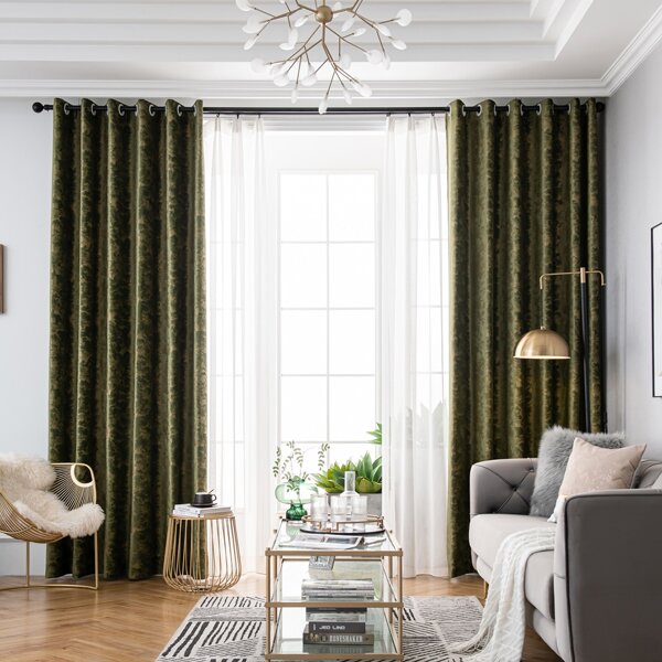 

Hot Stamping Single Panel Blackout Curtain, Army green