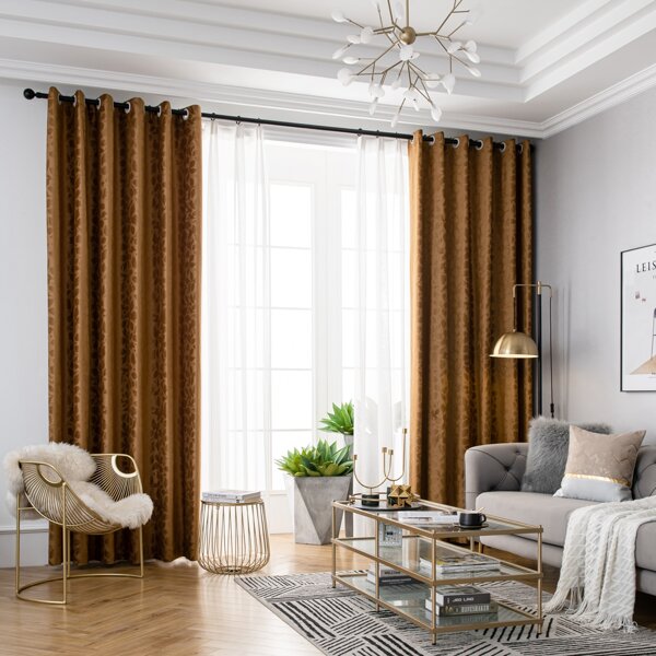 

Hot Stamping Single Panel Blackout Curtain, Brown