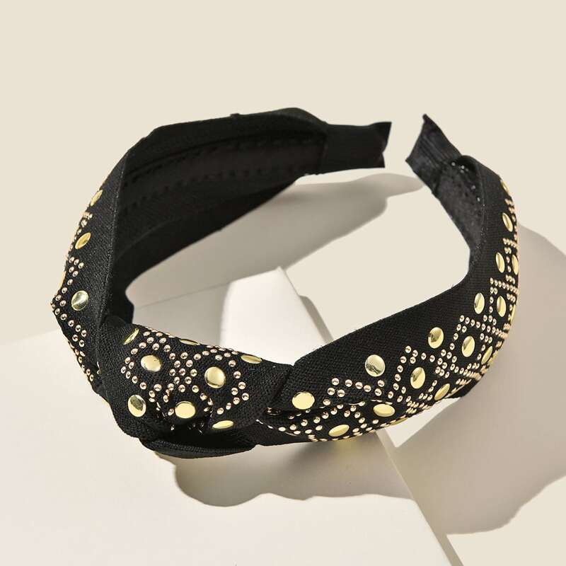 

Rhinestone Decor Knot Hair Hoop, Black