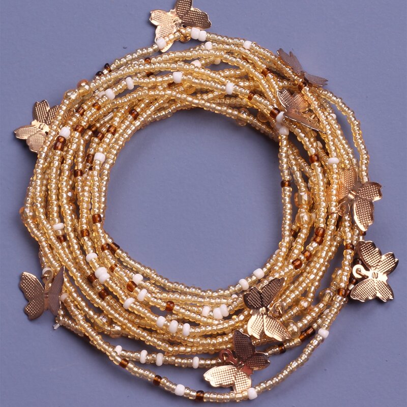 

3pcs Butterfly Decor Beaded Bracelet, Multicolor