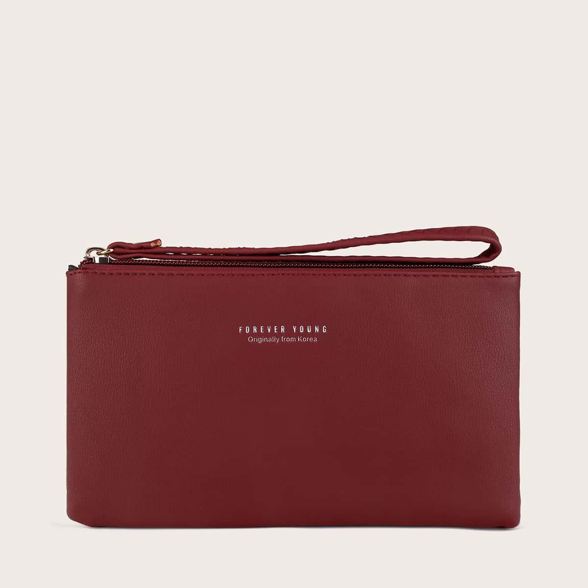 

Letter Graphic Purse With Wristlet, Red