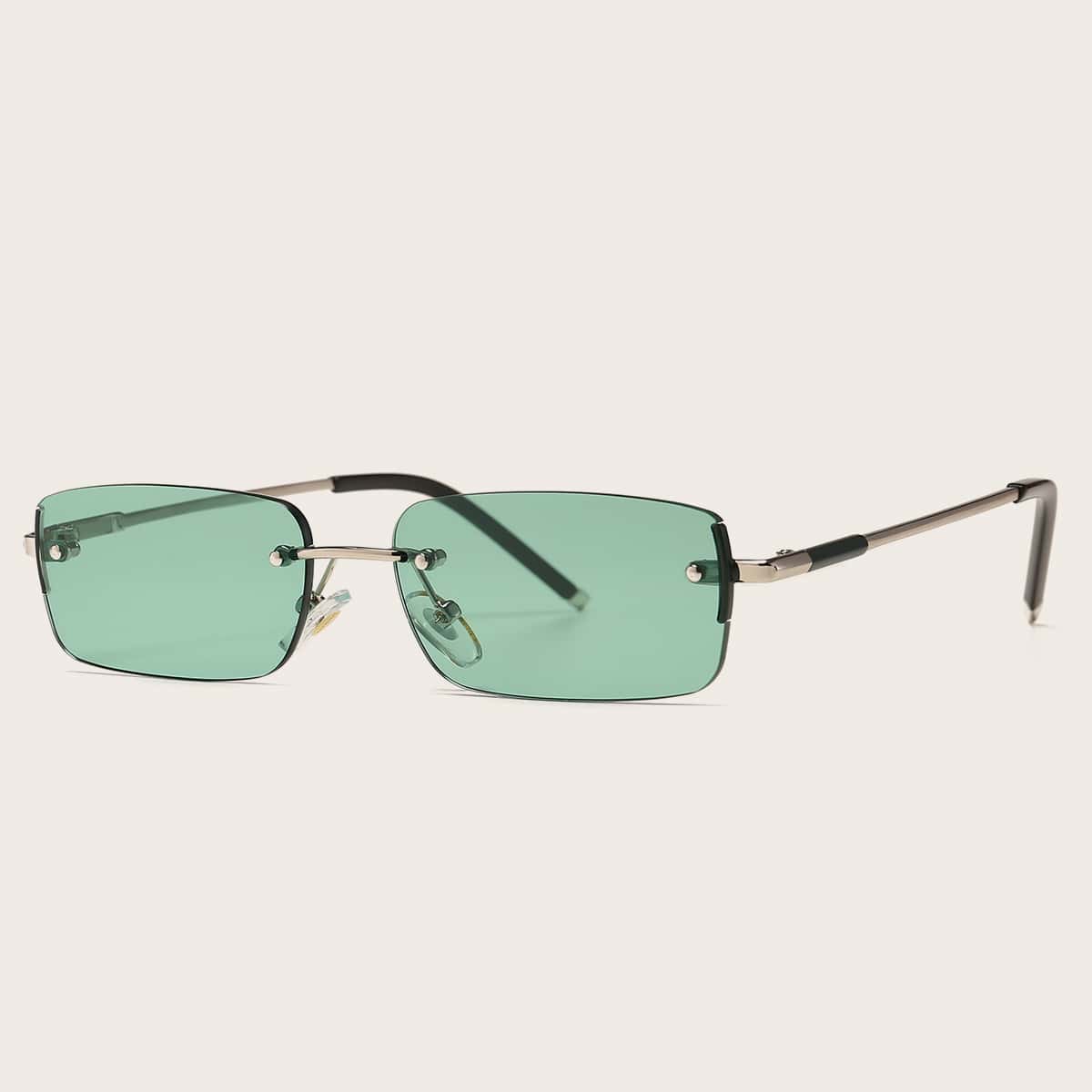 

Square Rimless Sunglasses, Mint green
