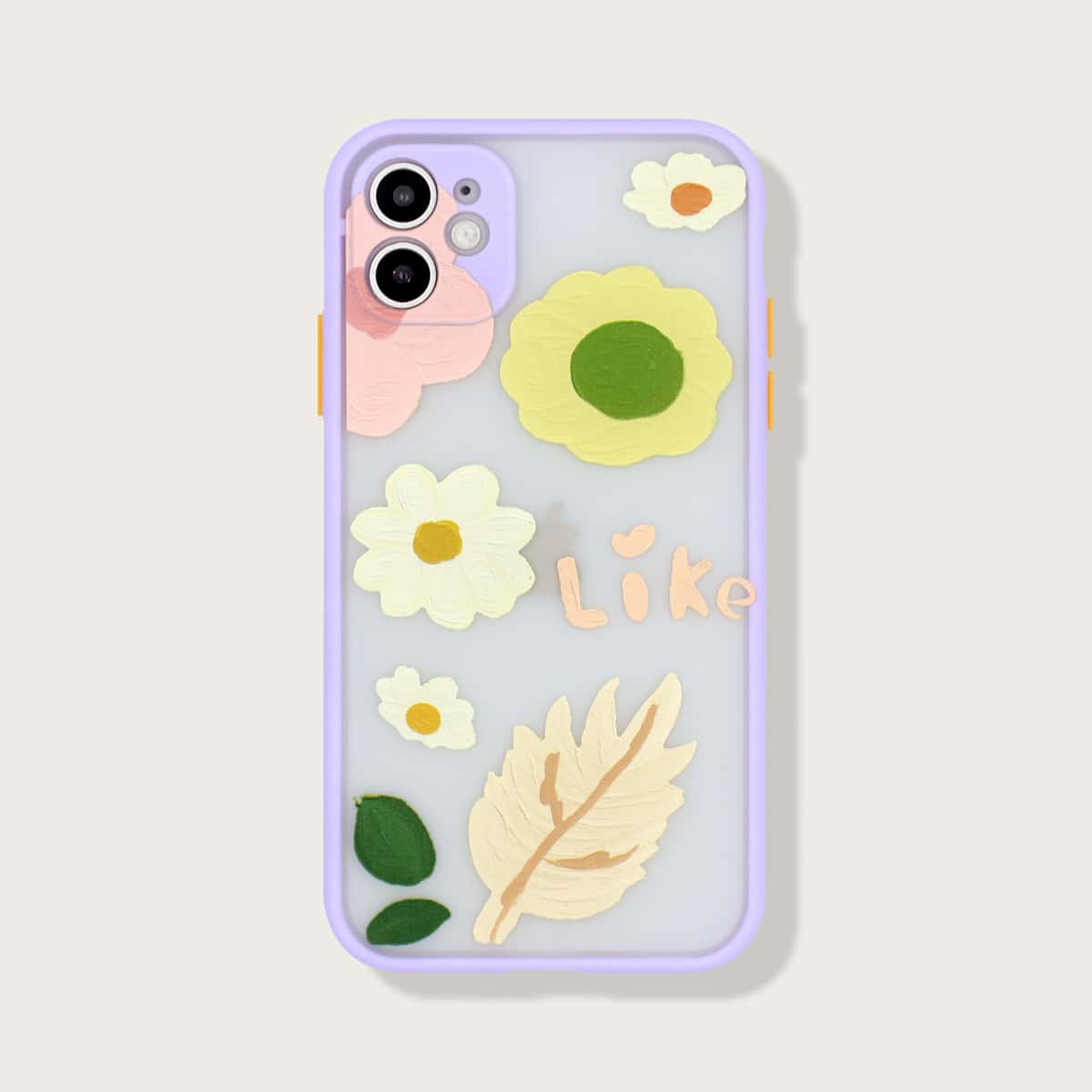 

Flower Pattern Contrast Frame iPhone Case, Multicolor